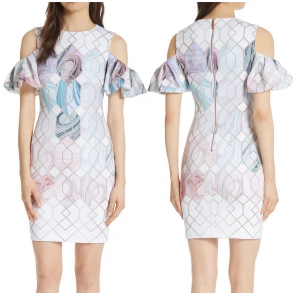 Ted Baker London Krimba Sea Clouds Cold shoulder